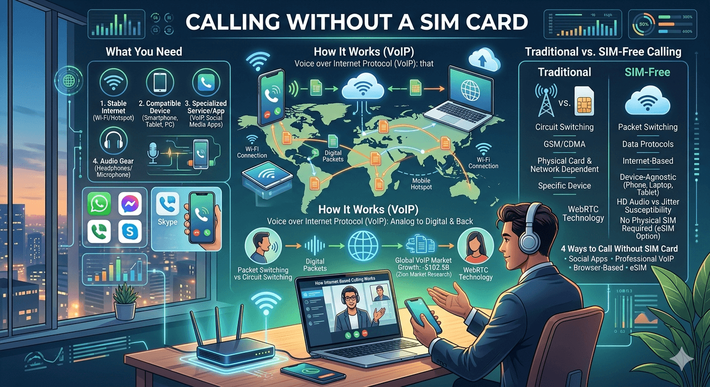 Making Business Calls Without a SIM Card