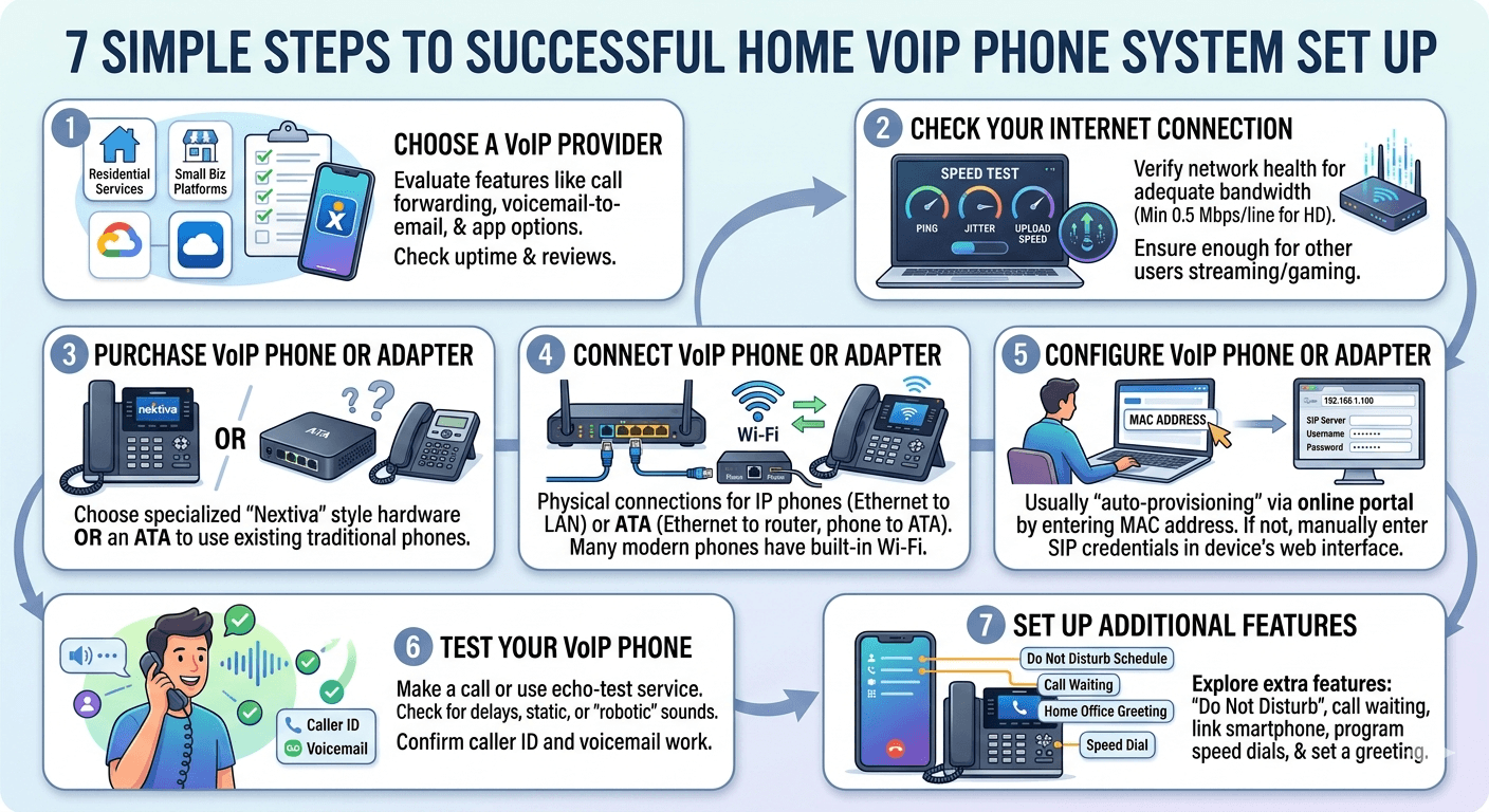 7 Simple Steps to Successfully Set Up a VoIP Phone System at Home