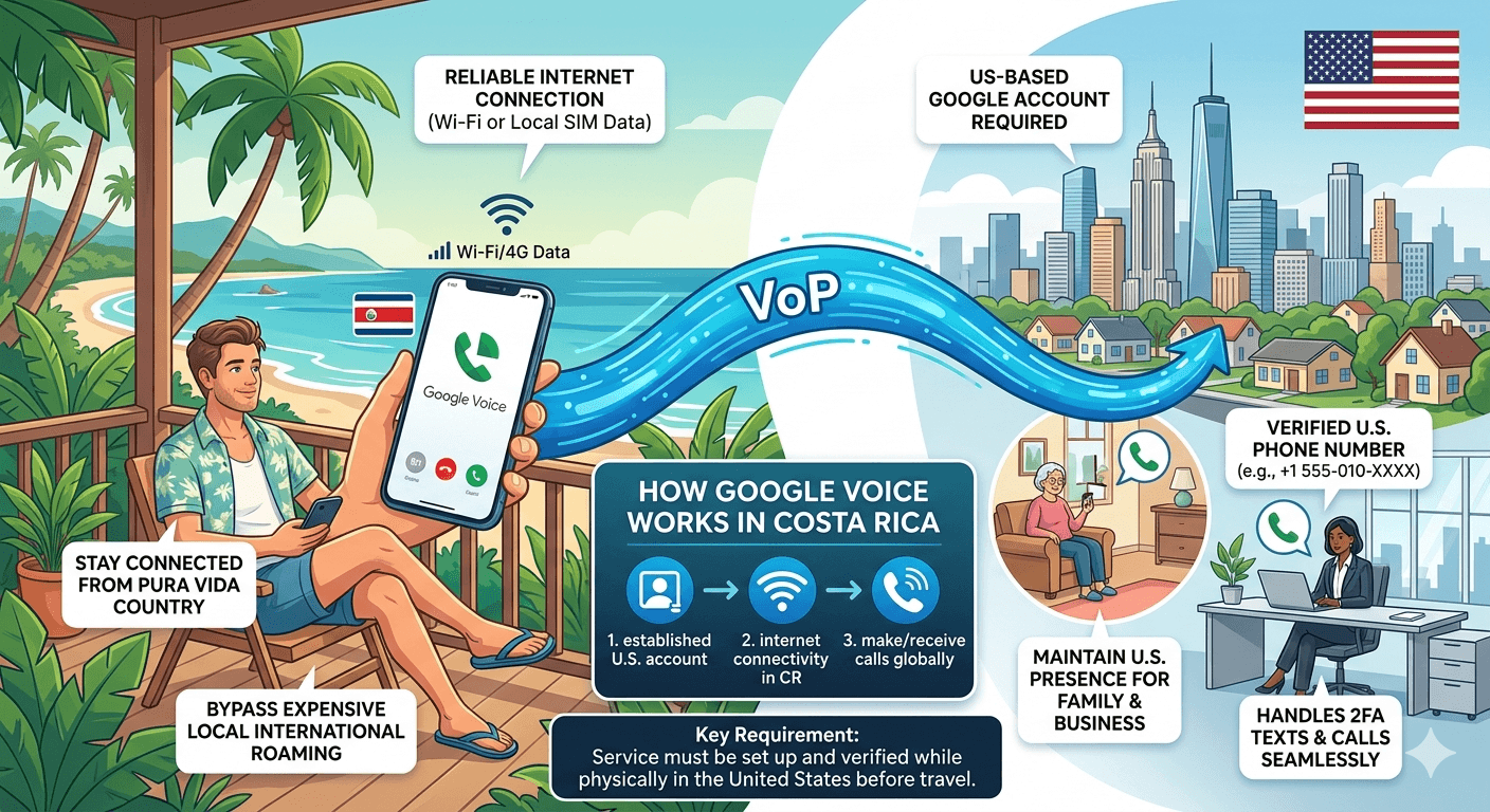 can you use google voice down in costa rica 