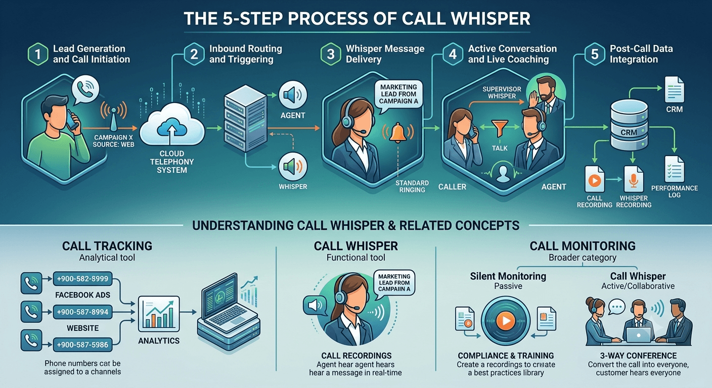 How Does Call whisper Work? The 5-step process
