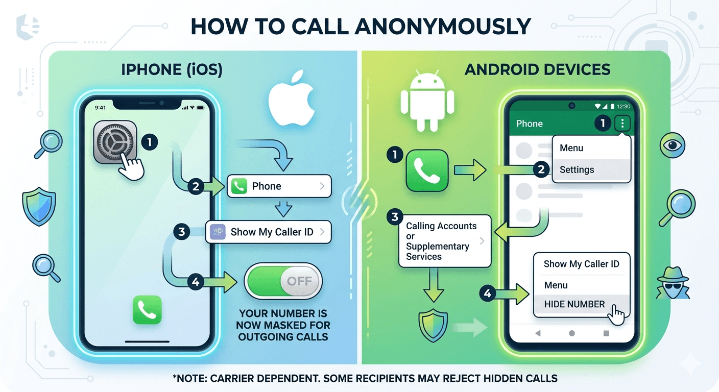 How to Call Anonymously on iPhone and android