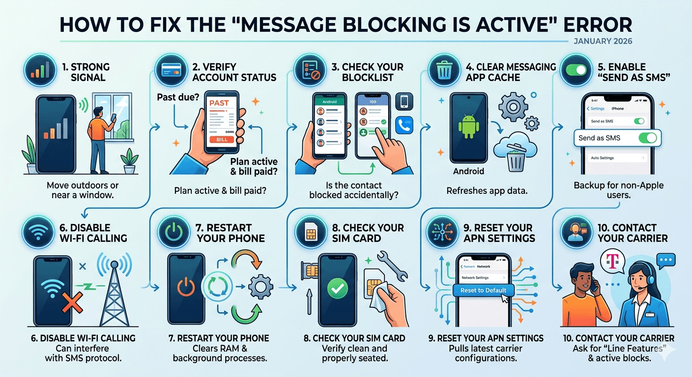 How to Fix the “Message Blocking Is Active” Error?