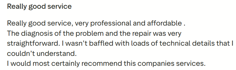 RCS review on trustpilot