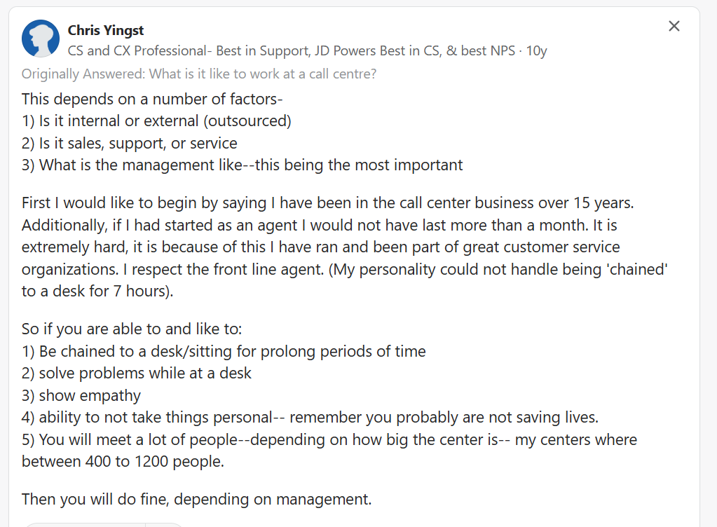 contact center review on quora