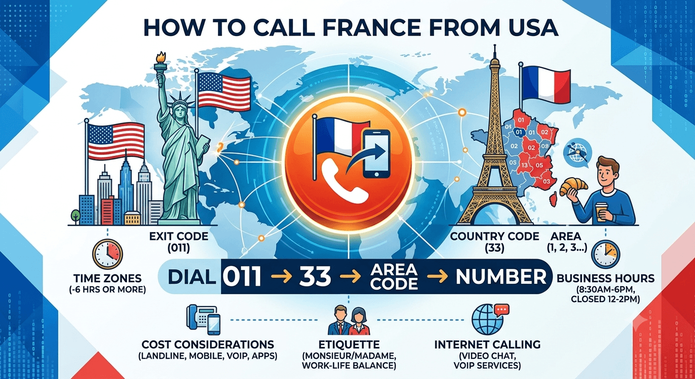 how to call france from usa