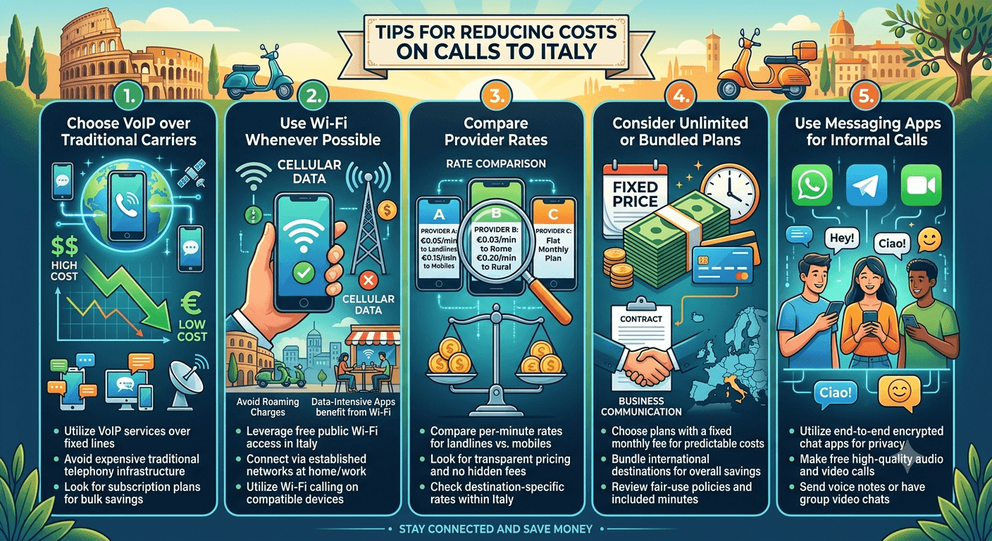 Tips for reducing costs on calls to Italy