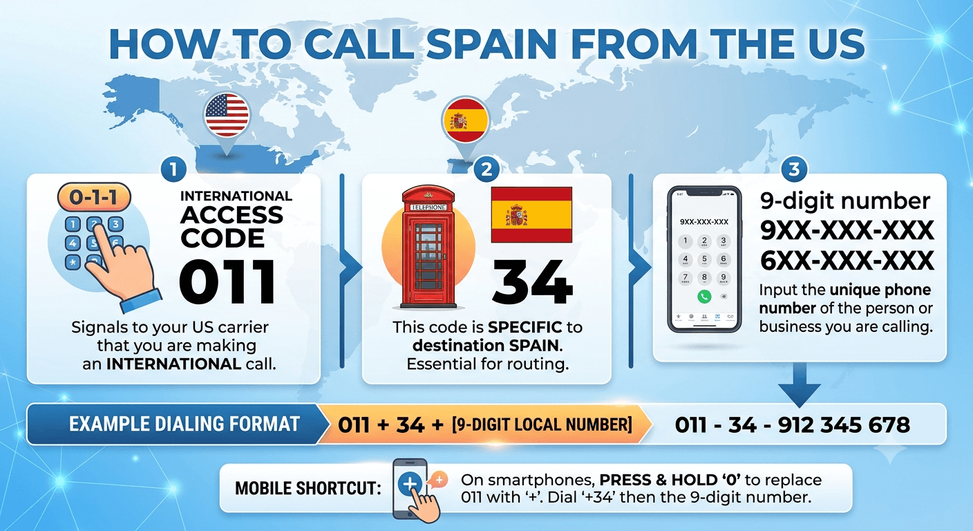How to call Spain