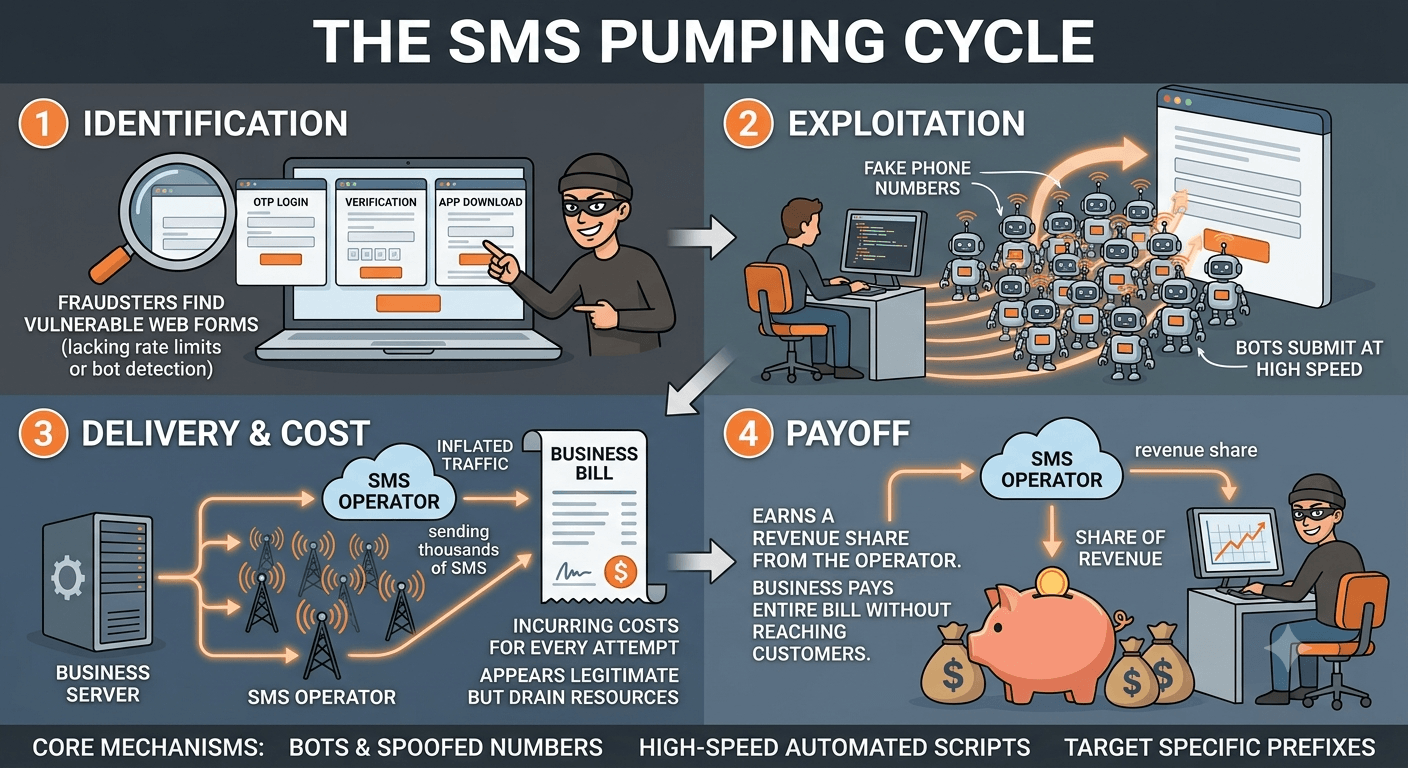 How does SMS pumping work?