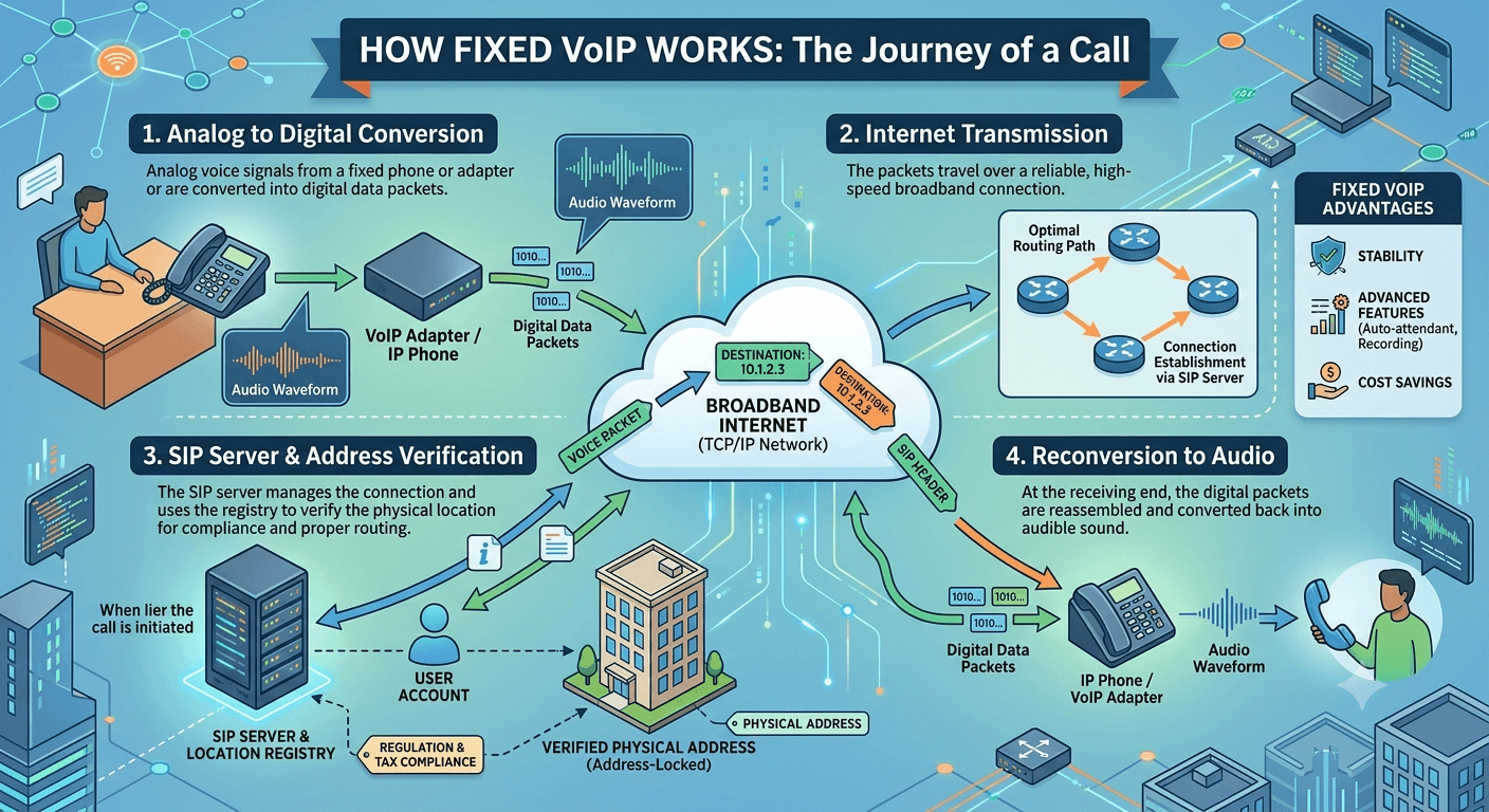 How does fixed VoIP work?