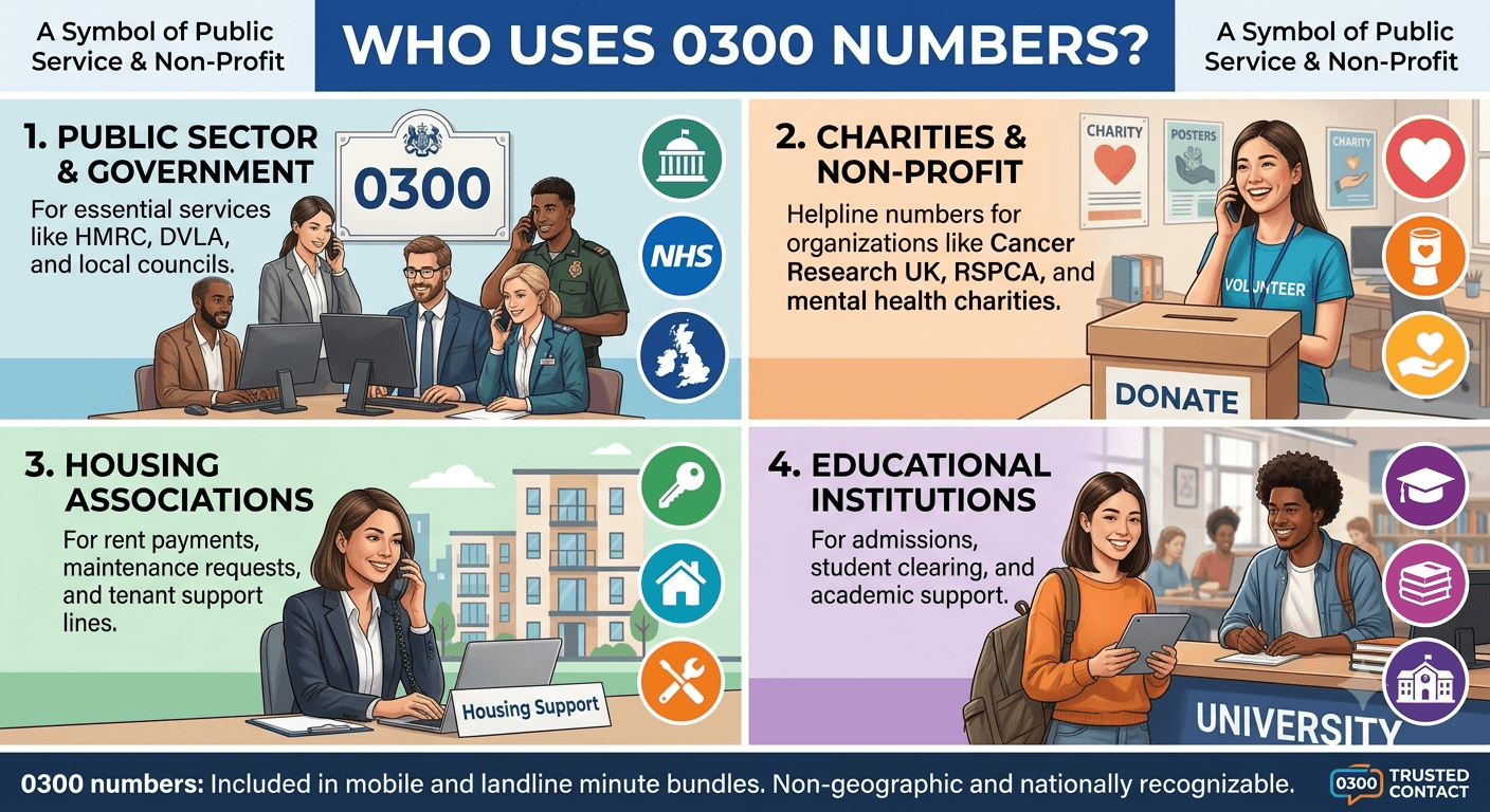 Who uses 0300 numbers?