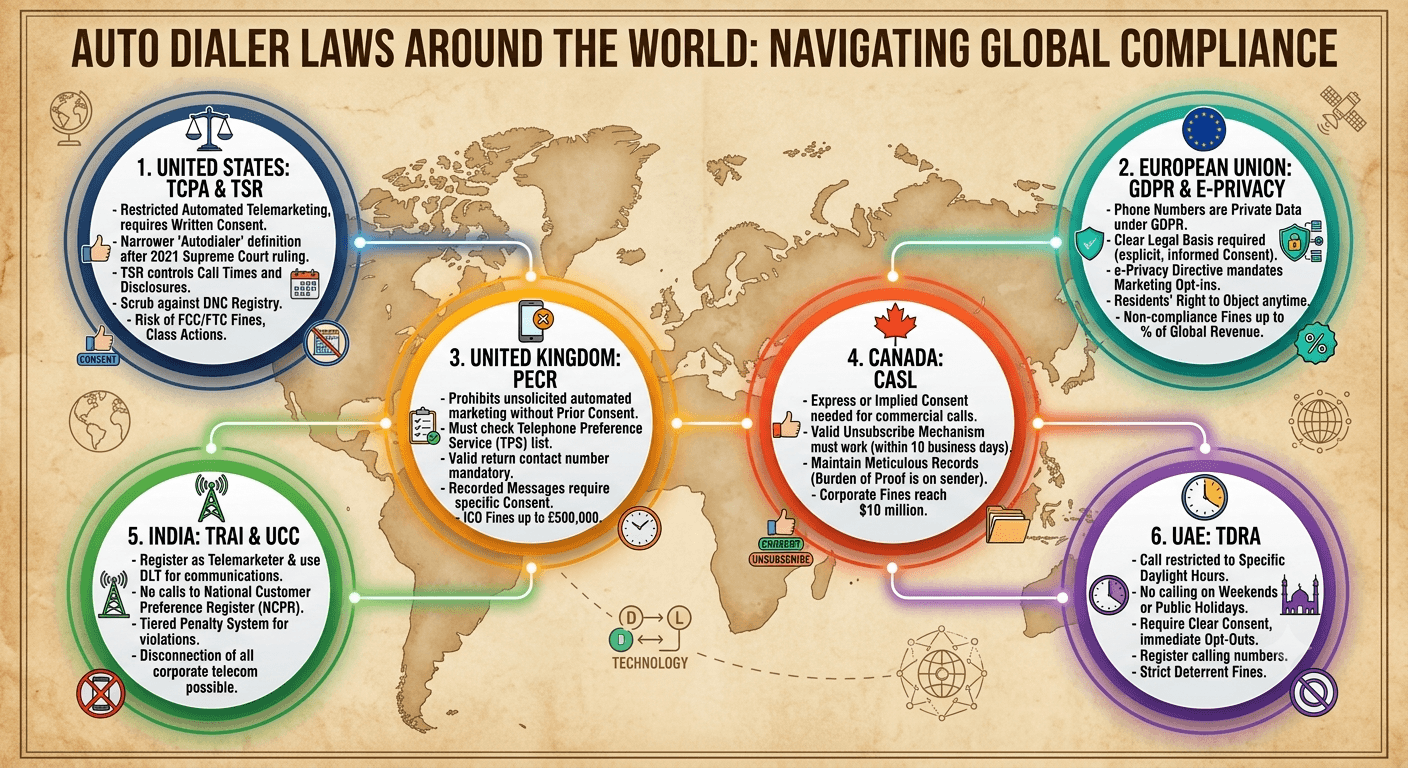 Auto Dialer Laws Around the World