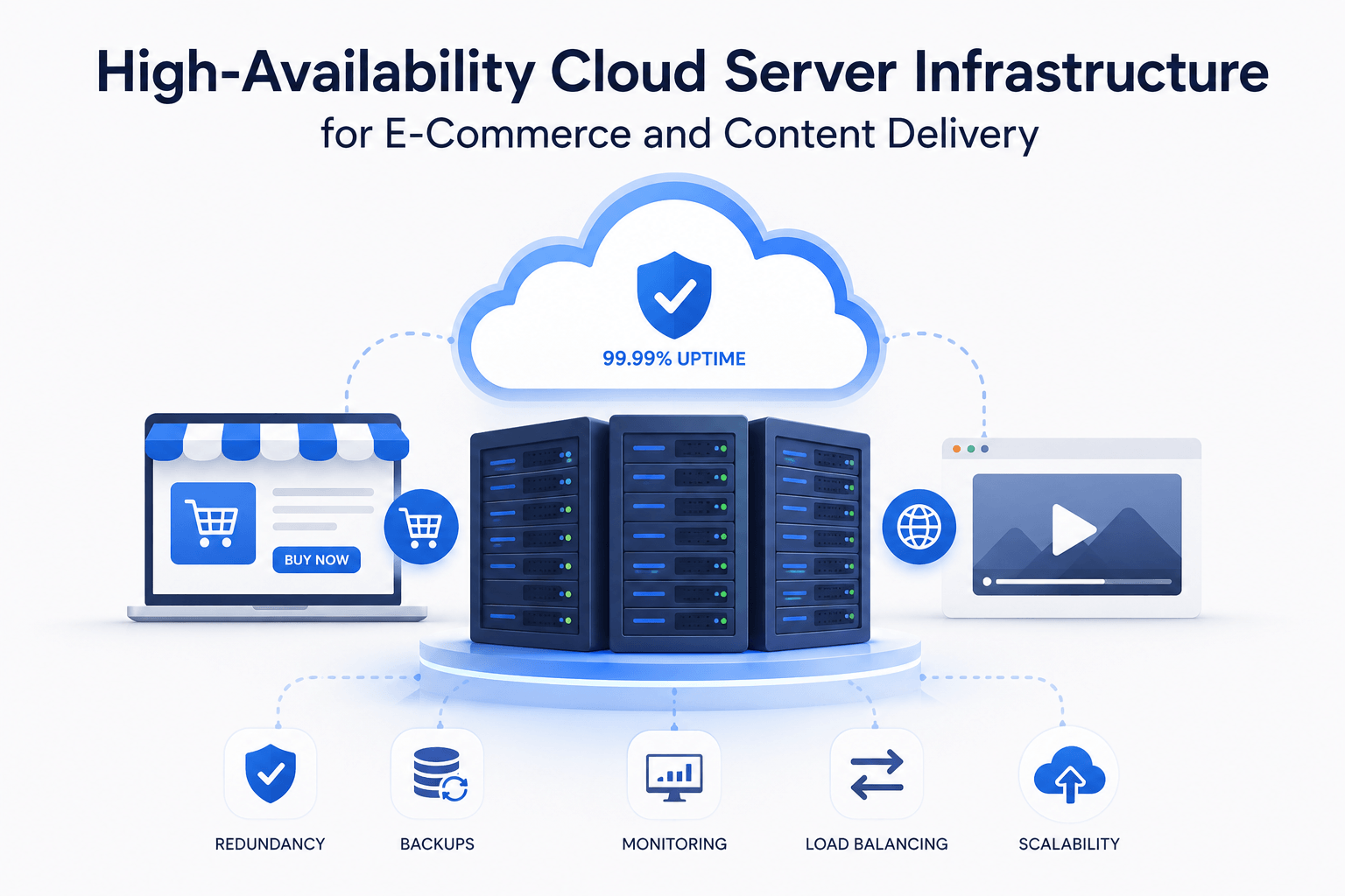 High-Availability Cloud Server Infrastructure for E-Commerce and Content Delivery