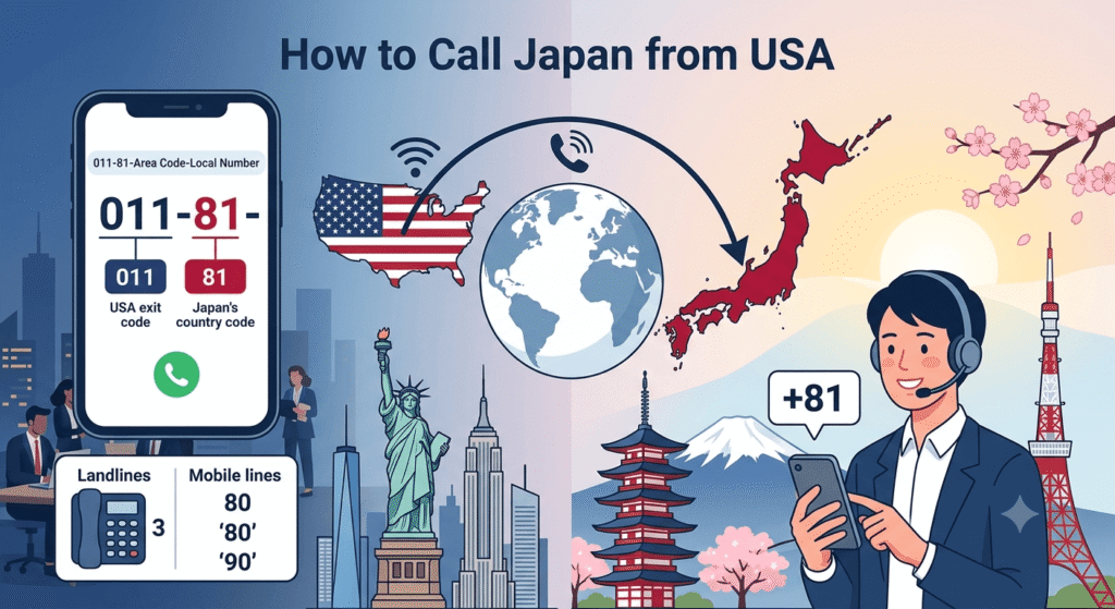 how to call japan from usa