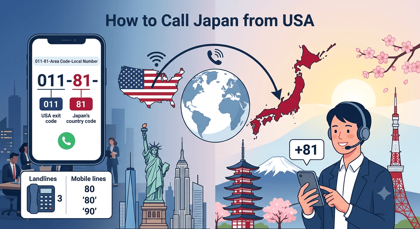 how to call japan from usa