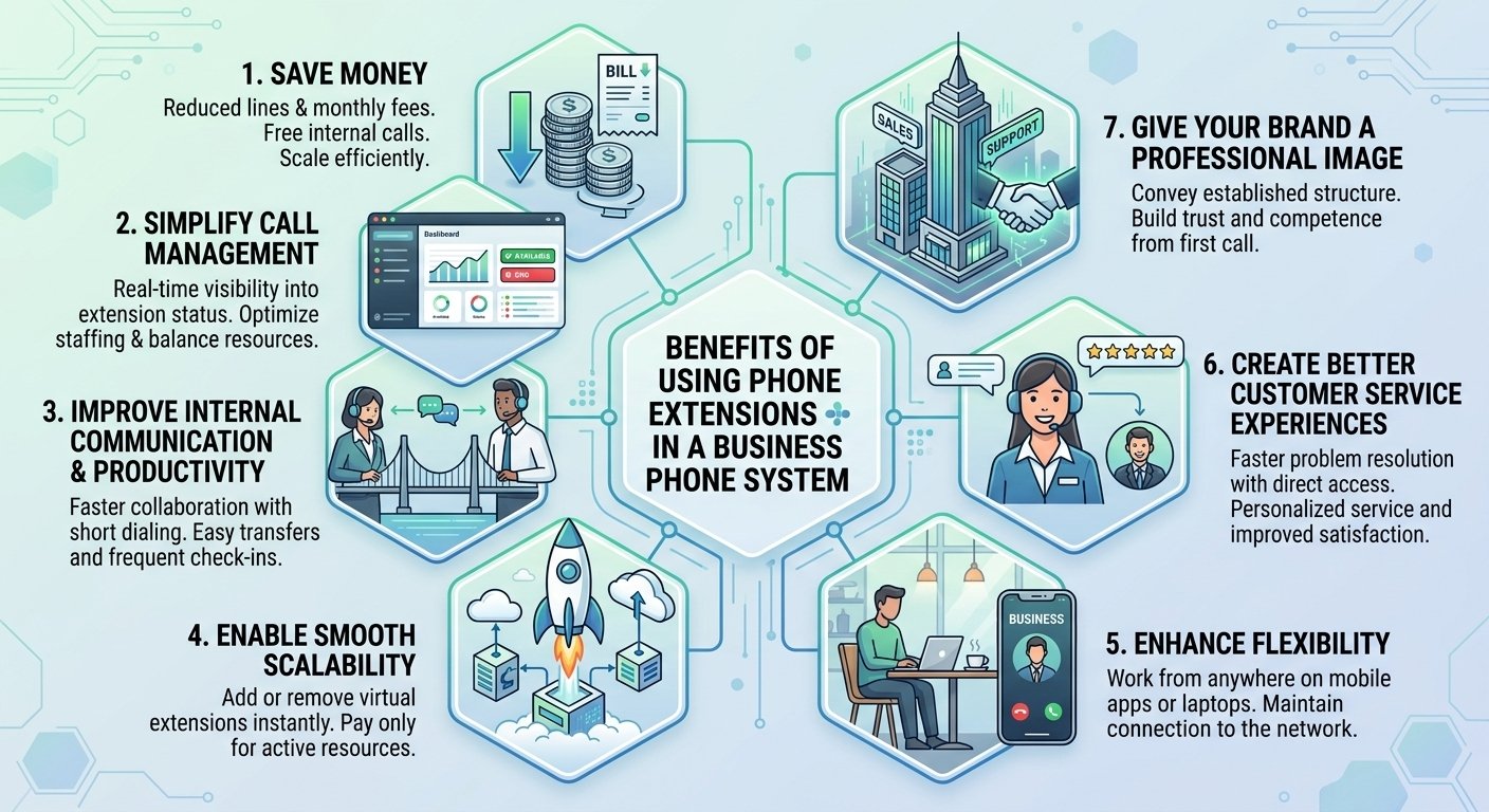 Benefits of using phone extensions in a business phone system