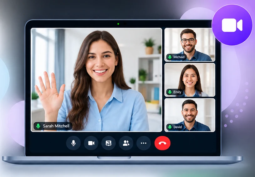 Business video meeting interface