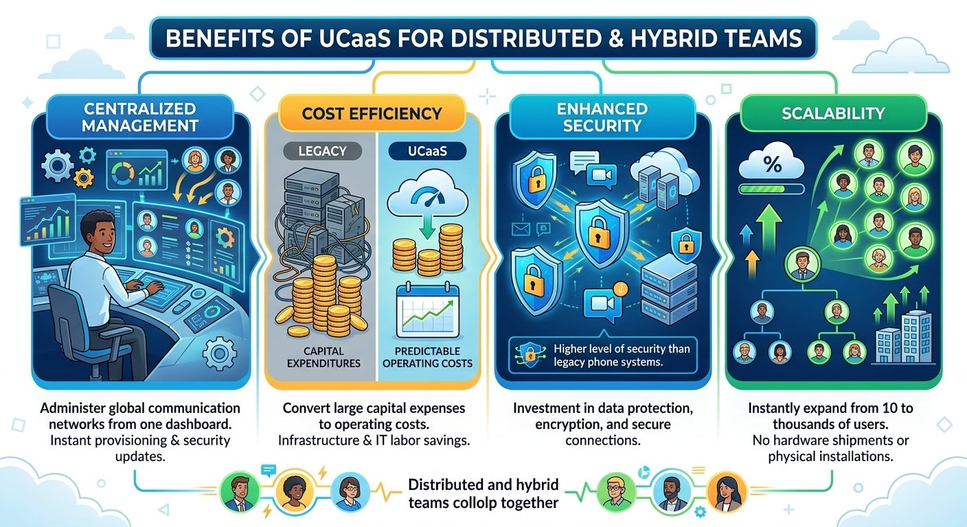 Benefits of UCaaS for distributed and hybrid teams