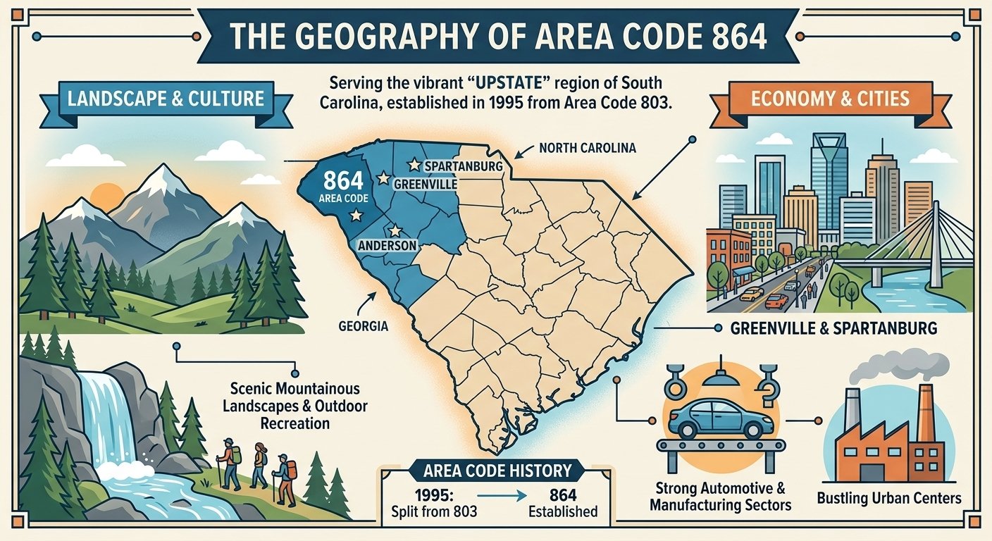 The Geography of Area Code 864