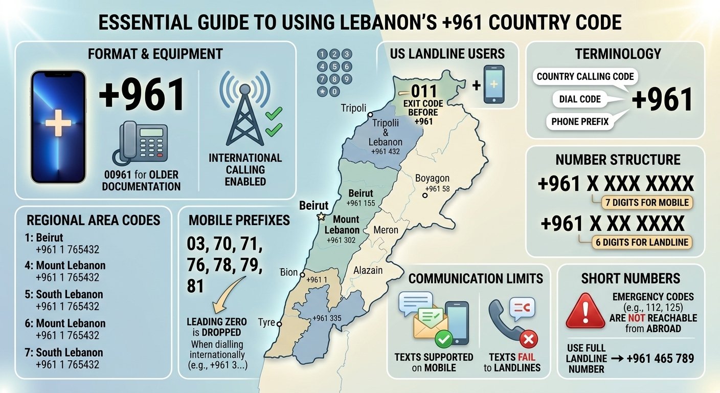 What to check before using the 961 country code