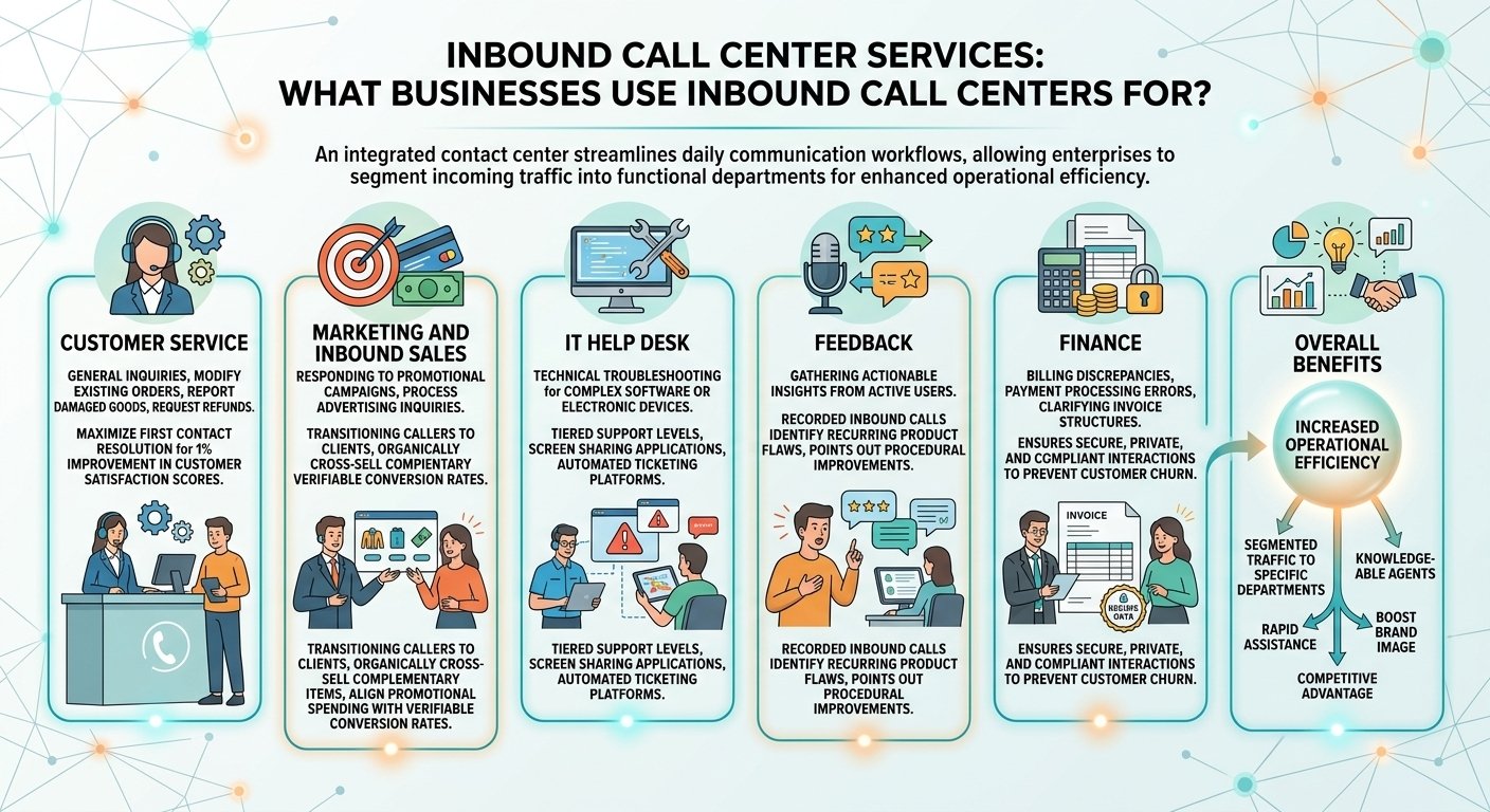 Inbound call center services: What do businesses use inbound call centers for?