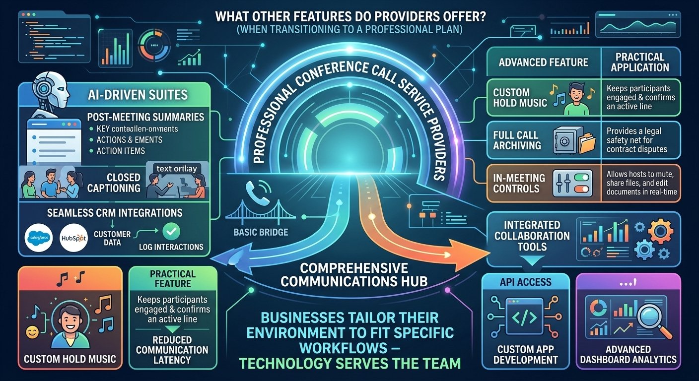 What other features do conference call service providers offer?