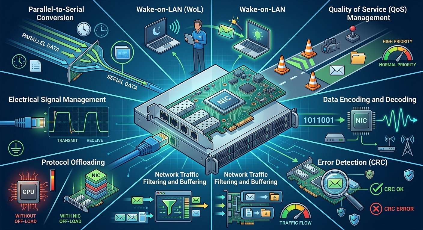The other functions of Network Interface Card (NIC)