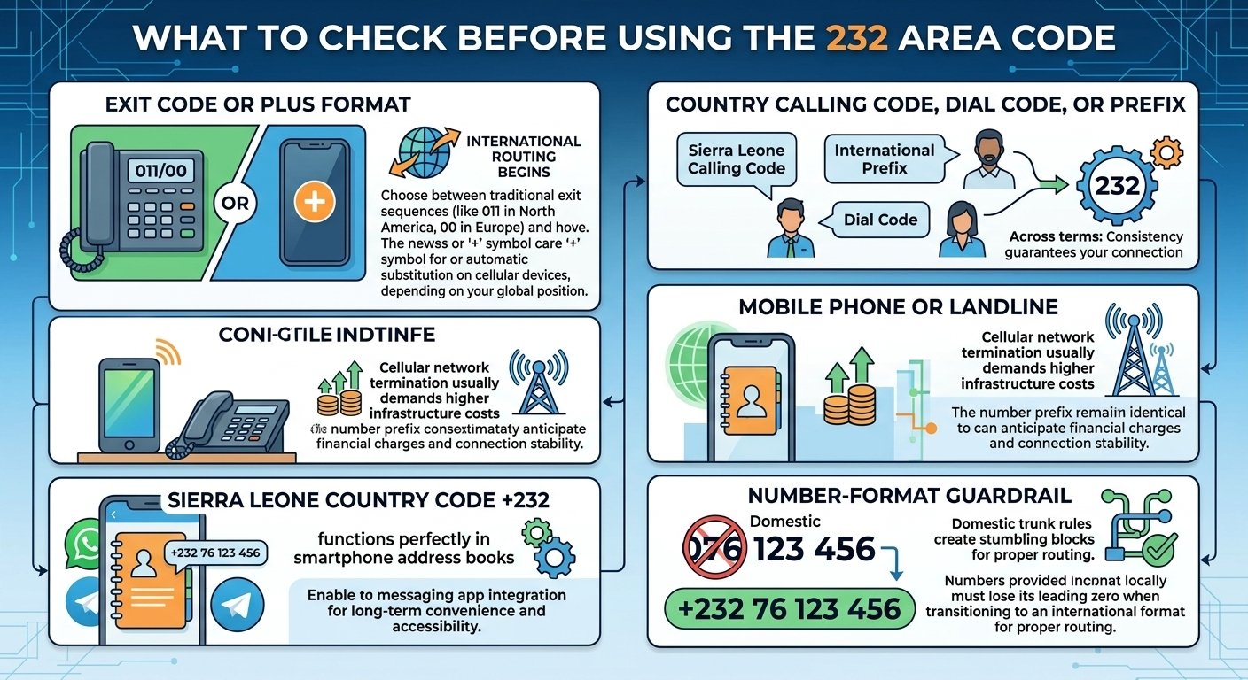 What to check before using the 232 area code