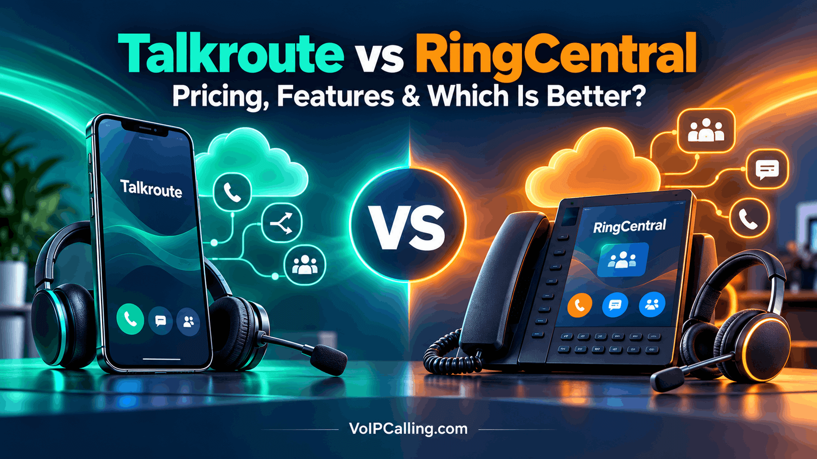 Talkroute vs RingCentral comparison cover