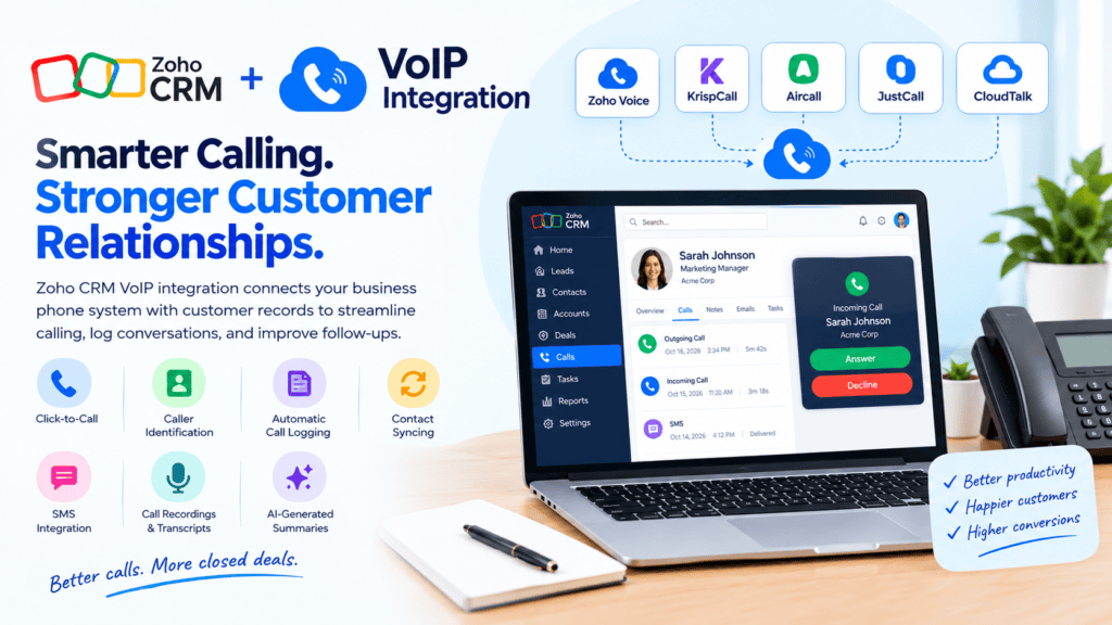 zoho crm voip integration