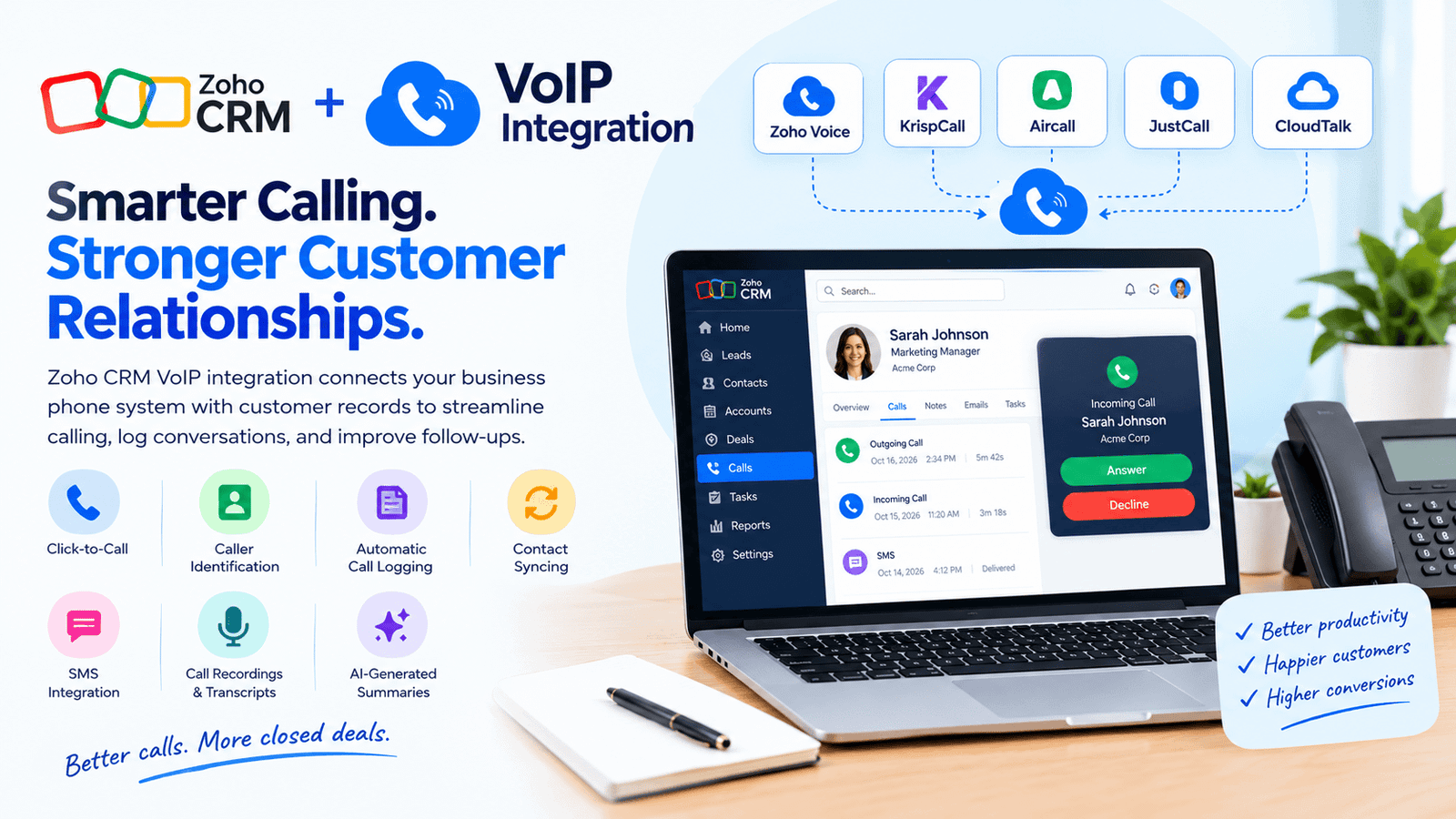 zoho crm voip integration