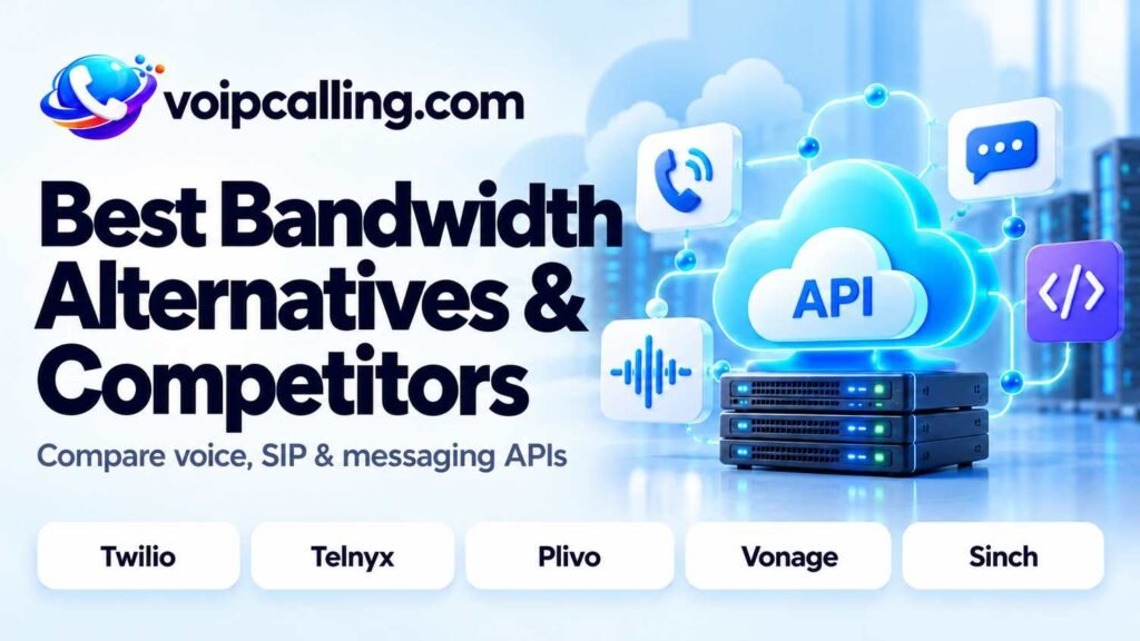 Best Bandwidth alternatives and competitors: Twilio, Telnyx, Plivo, Vonage and Sinch for voice, SIP and messaging APIs.