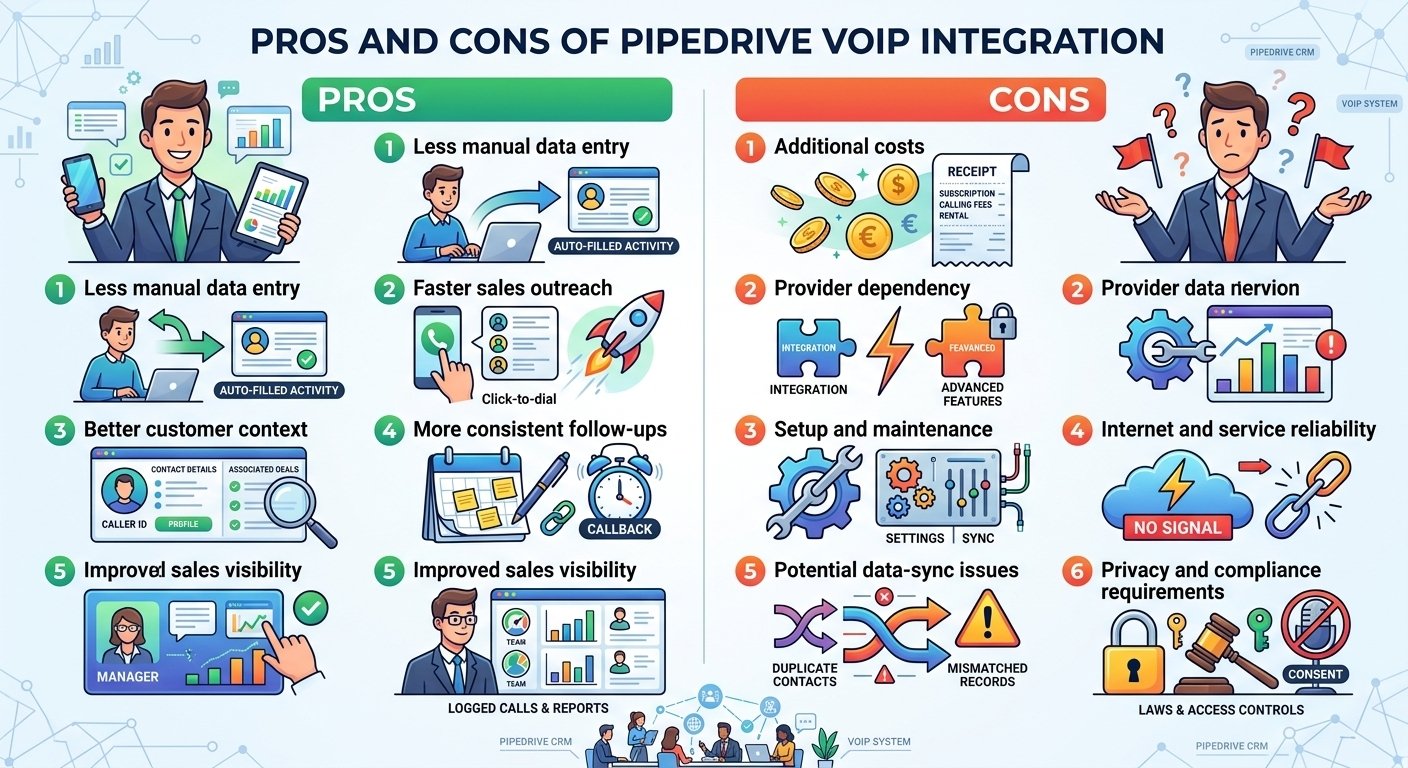 Pros and Cons of Pipedrive VoIP Integration