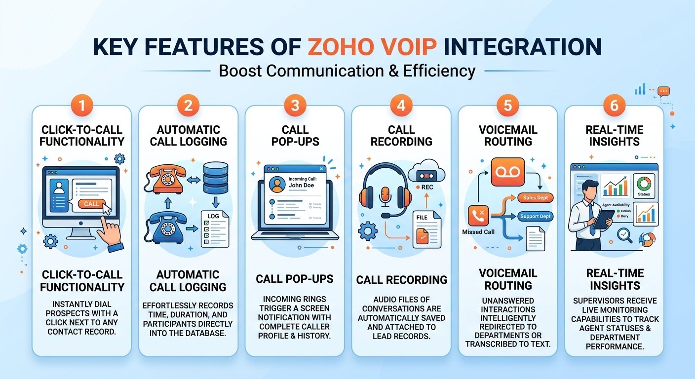 Key Features of Zoho VoIP Integration